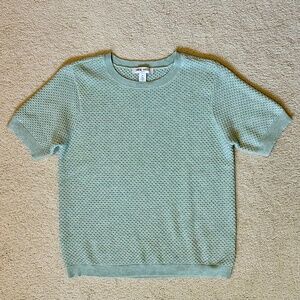 Nine West Women's Short Sleeved Sweater in Light Teal; Size Medium